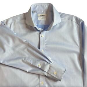 Twillory Non Iron Tailored Fit Long Sleeve Dress Shirt Men's 16 36/37